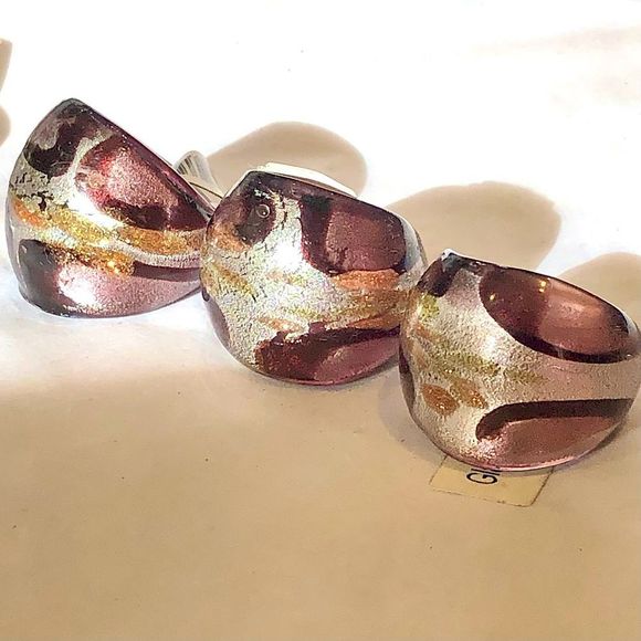 Women’s Hand Blown Glass Rings Sizes 5.25 - 8 - Picture 2 of 13